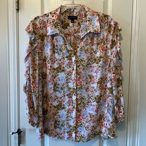 Floral Ruffled Women's Top